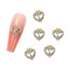 Nuevos Adornos de Diamante para Manicura Hojas de Arce Verdes Corazón Hueco Adhesivos para Uñas Adornos de Uñas de Aleación Adornos de Uñas de Amor