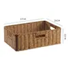 Mesa de Té Cesta de Bocadillos Mesita de Noche Caja de Almacenamiento Cesta con Cajón Cesta de Almacenamiento para Artículos de Baño Marco de Ratán de Plástico