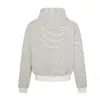 Sudadera con capucha y cremallera de forro polar Magic Bear para otoño e invierno, estilo retro americano, corte holgado cuadrado, sudadera con capucha a rayas casual