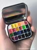 Paleta mini Shannai para nail art caixa com 12 24 grades caixa de distribuição de cola colorida caixa portátil para esboços aquarela caixa portátil