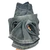 Jeans Feminino Reto de Cintura Alta Espiga de Trigo Novo Primavera 2025 Fino que Cobre o Quadril Emagrecimento Solto Calça de Perna Larga