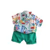 Conjunto de Camisetas de Verano para Niños 2024 Nuevo Estilo de Verano Tops de Manga Corta para Niños Conjunto de Dos Piezas de Calle de Verano