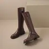 Botas Altas Retro de Tacón Grueso para Mujer 2026 Tendencia Otoño/Invierno Nuevo Estilo Moda Adelgazantes Botas Altas Botas de Montar para Personas Bajas