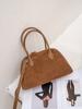 2024 Bolsa Boston de Couro Bovino Raspa de Alta Qualidade Grande Capacidade Bolsa de Ombro Raspa da Moda para Mulheres Versátil