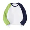 Camiseta Casual Juvenil Elegante de Manga Longa com Gola Redonda, Tamanho Grande, Caimento Solto, para Primavera e Outono, Camisa Base, Top, Atacado Transfronteiriço