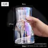 Jarrón de vidrio electrochapado de lujo ligero, recipiente transparente moderno y simple para flores hidropónicas, decoración de alto valor estético para sala de estar y mesa de comedor