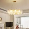 Lámpara de araña de cristal de lujo ligero, Lámpara elegante para sala de estar de villa, Nuevo estilo minimalista posmoderno para dormitorio, Lámparas de lujo para comedor, Estudio
