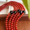 Collar de piedra natural de cornalina color rojo sangre de paloma vidrioso estilo vintage chino y ágata negra para la clavícula