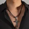 Popular Estilo Gótico Religioso Europeo y Americano Transfronterizo Joyería Colgante de Cruz de Calavera con Forma de Corazón de Aleación Accesorios de Collar para Hombre