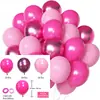 Conjunto de Balões de Látex Azul e Rosa de 12 Peças Mais Vendido Transfronteiriço, Redondo e Espessado, para Festas de Aniversário e Decorações de Casamento
