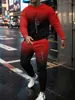 Conjunto de Sudadera con Cuello Redondo y Pantalón para Hombre, Impresión 3D, Moda, Ropa Deportiva Casual para Exteriores