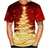 Camiseta Casual de Moda de Verano Navideña con Estampado 3D Popular Personalizado
