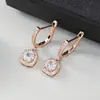 Novos Brincos de Clipe Femininos Exquisitos com Microincrustação de Zircônia Versáteis Estilo Europeu e Americano Venda Quente Transfronteiriça Atacado