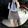 Vestido shirt elegante estilo francês para o verão, look chique e sofisticado, conjunto de vestido de uniforme JK estilo college inspirado em Chanel
