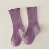 Calcetines para Niñas al por Mayor Otoño Calcetines para Niñas Calcetines Laterales con Orejas de Madera Encaje Simple Clásico Montones de Princesa Algodón