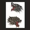 Pegatinas de Tatuaje para Brazo Cabeza de Lobo Águila Peces Ricos Qinglong Geisha Flor Grande