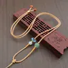 Cadena de colgante de nube auspiciosa de color esmaltado, cadena de collar de piedra de jade Dongling de ágata, cuerda para colgar el colgante tejida a mano, ajustable al cuello