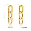 Pendientes Largos de Cadena de Oro de 18K, Pendientes Largos de Cadena Cubana, Pendientes Elegantes y de Alta Gama, Joyería para Orejas Transfronteriza Europea y Americana