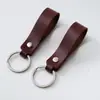 Llavero de Coche de Cuero Genuino de Buena Calidad Regalo Promocional Personalizado Colgante Simple para Llave de Coche Marrón