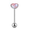Venta al por Mayor Transfronteriza Corazón Ojo de Gato Invisible Aurora Colorido Amor Lindo Acero Inoxidable Uña de Lengua Anillo de Lengua Joyería para Perforación
