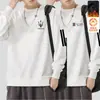 Moletom masculino com forro de fleece para outono e inverno, blusa de gola redonda casual, jaqueta de corte solto, camisa básica versátil, de manga comprida e quente