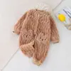 Ropa siamesa para bebé, primavera, otoño e invierno, algodón, abrigada, mono, ropa de escalada gruesa para bebé