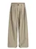 Pantalones de hombre negros Cleanfit ligeramente acampanados, pantalones de traje de pierna ancha fluidos para verano, pantalones largos casuales resistentes a las arrugas