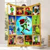 Amazon Christmas Grinch Monstro Verde Cobertor Comércio Exterior Flanela Classe A Cobertor de Cama Cobertor de Anime Cobertor