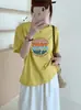 Envio Direto do Mercado das Treze Linhas: Camiseta de Algodão Floco de Neve, Dropshipping de Peça Única, Gola Redonda, Emagrecedora, Versátil, Manga Curta, Verão, Fábrica de Origem