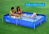 Piscina de Agua con Marco de Tubo Rectangular Original Genuino Grande para Pararse Niños Familia Gruesa