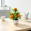 Plantas en maceta artificial de 5 frutas transfronterizas, nueva fruta de la fortuna de espuma, bonsái de flor artificial, adornos de decoración para el hogar del Festival de Primavera