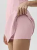 Vestido transfronteiriço com bojo, leggings, respirável e de secagem rápida, para fitness ao ar livre, esportes, corrida, saia-short de tênis anti-exposição para mulheres