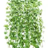 Planta trepadora de ratán transfronteriza Flores artificiales Planta de hojas de rábano verde Decoración de techo de planta Flor Planta verde Enredadera Trepadora al por mayor