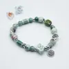 Colección de Cuentas Jingdezhen Cuentas Budistas Pulsera de Cerámica Popular Nuevo Estilo Chino Fresco y Sencillo Estilo Nacional Tejido Puramente Hecho a Mano