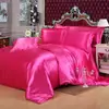 Amazon Conjunto de Color Sólido Imitación Seda, Conjunto de Dormir Suave como la Seda, Conjunto de Cuatro Piezas de Hielo de Seda Lavable, Conjunto de Cuatro Piezas Refrigerante al por Mayor