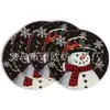 Amazon Más Vendido Estilo Festivo Navidad Posavasos Redondos Arreglo de Ambiente de Restaurante Manteles Individuales Estampado/Juego de 4 Piezas