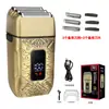 Barbeador Elétrico Masculino de Três Cabeças de Alta Potência com Display Digital, Corpo de Metal, Bateria de Lítio para Aparar Barba Rala, Transfronteiriço