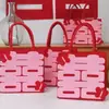 Nova bolsa de feltro estilo chinês para presente de casamento, bolsa borboleta de casamento para dama de honra, bolsa de mão vermelha para presente de casamento