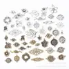 Directo de Fábrica DIY aleación de zinc vintage accesorios para joyería doble colgante flor mixta collar colgante colgante 8290