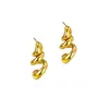 E152 Estilo Minimalista Oro de 18 Quilates Acero Inoxidable Aretes Espirales Diseño de Joyería Transfronteriza