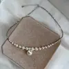 Prata Esterlina S925 Prata Quebrada Shijia Colar de Pérolas Redondas Feminino Corrente Brilhante Gradiente de Contas Clavícula Acessórios Elegantes