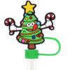 Amazon Hot Christmas Straw Cap Personalizado Soft Glue 10mm Straw Sleeve Party Straw Decorative Cap Capa de poeira
