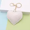 Nuevo Agujero para Cinta Superficie Brillante Patrón de Serpiente Plisado Cuero Bolso Grande con Forma de Corazón Remolque Llavero Cadena para Teléfono Móvil Colgante