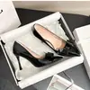 Zapatos Rosas de Tacón Alto con Lazo Estilo Francés para Mujer, Elegantes y Cómodos, Nuevo Modelo Invierno 2025, Tacones de Aguja Negros