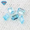 Huagang Gem Chanfrado Retangular Che Pedra Lisa Zircônia Azul Marinho Pedra Bruta Face Pedra Branca CZ Aquamarina Rasa