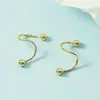 Pendientes Estilo Primavera 2021 para Mujer, Estilo Retro Hong Kong, Aros Espirales Curvos Únicos, Pendientes Minimalistas de Nicho Estilo Cool