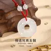 Collar Colgante Rueda de la Fortuna Calcedonia Pixiu Hebilla de Seguridad Colgante de Jade Colgante de Jade para Hombres y Mujeres Parejas Estilo Chino de Nicho Colgante