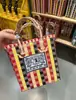 Bolsa Tejida a Mano Tailandesa Gran Capacidad Cesta de Verduras DIY Bolsa de Playa Bolso de Recuerdo Bolsa de Regalo Navideño