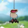 Novo Estilo Boneca de Casca de Fruta Natural Sapo Pingente Semi-acabado Chaveiro DIY Artesanal Pingente para Bolsa Sino de Casca de Fruta Vegetal Ornamento para Pendurar