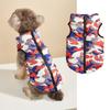 Cruz-border novas roupas para animais de estimação inverno moda colete contraste cor camuflagem zíper com furo de tração Bichon VIP jaqueta acolchoada de algodão